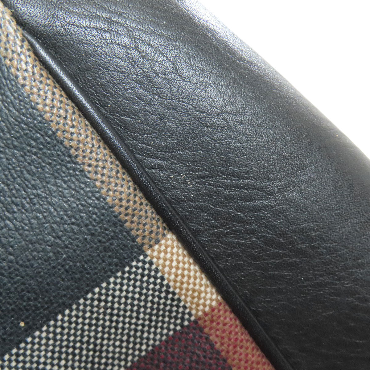 BURBERRY バーバリー チェック柄 トートバッグ レザー レディース 中古