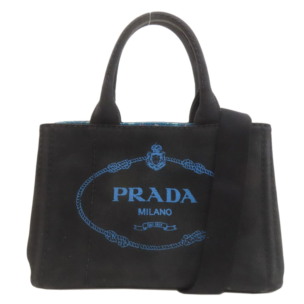 PRADA プラダ カナパミニ 2WAY ハンドバッグ キャンバス レディース 中古