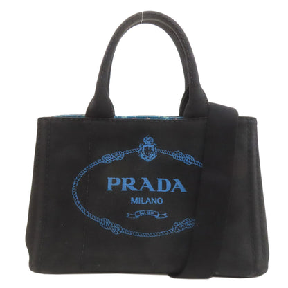 PRADA プラダ カナパミニ 2WAY ハンドバッグ キャンバス レディース 中古