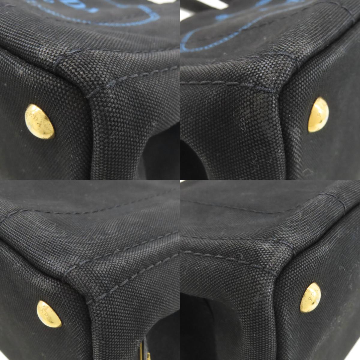PRADA プラダ カナパミニ 2WAY ハンドバッグ キャンバス レディース 中古