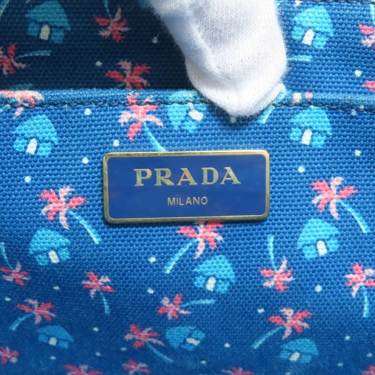 PRADA プラダ カナパミニ 2WAY ハンドバッグ キャンバス レディース 中古
