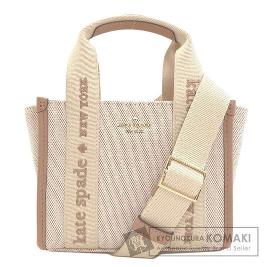 kate spade ケイトスペード 2WAY ハンドバッグ キャンバス レディース 中古