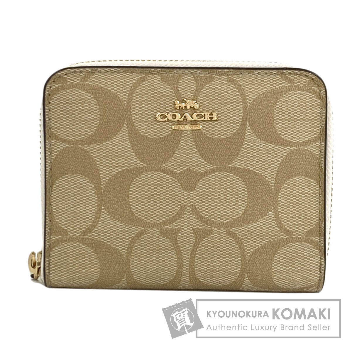 COACH コーチ F30308 シグネチャー 二つ折り財布（小銭入れあり） PVC レディース 中古