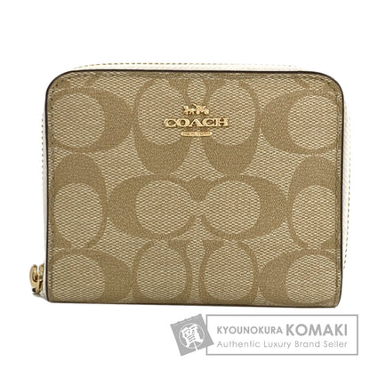 COACH コーチ F30308 シグネチャー 二つ折り財布（小銭入れあり） PVC レディース 中古