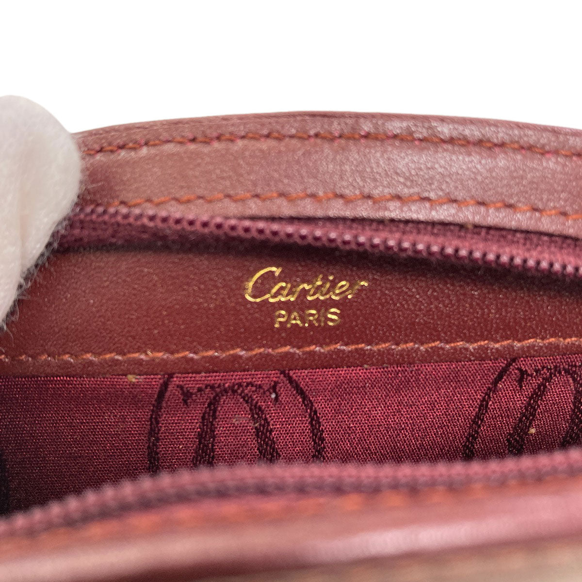 CARTIER カルティエ マストライン カードケース レザー レディース 中古