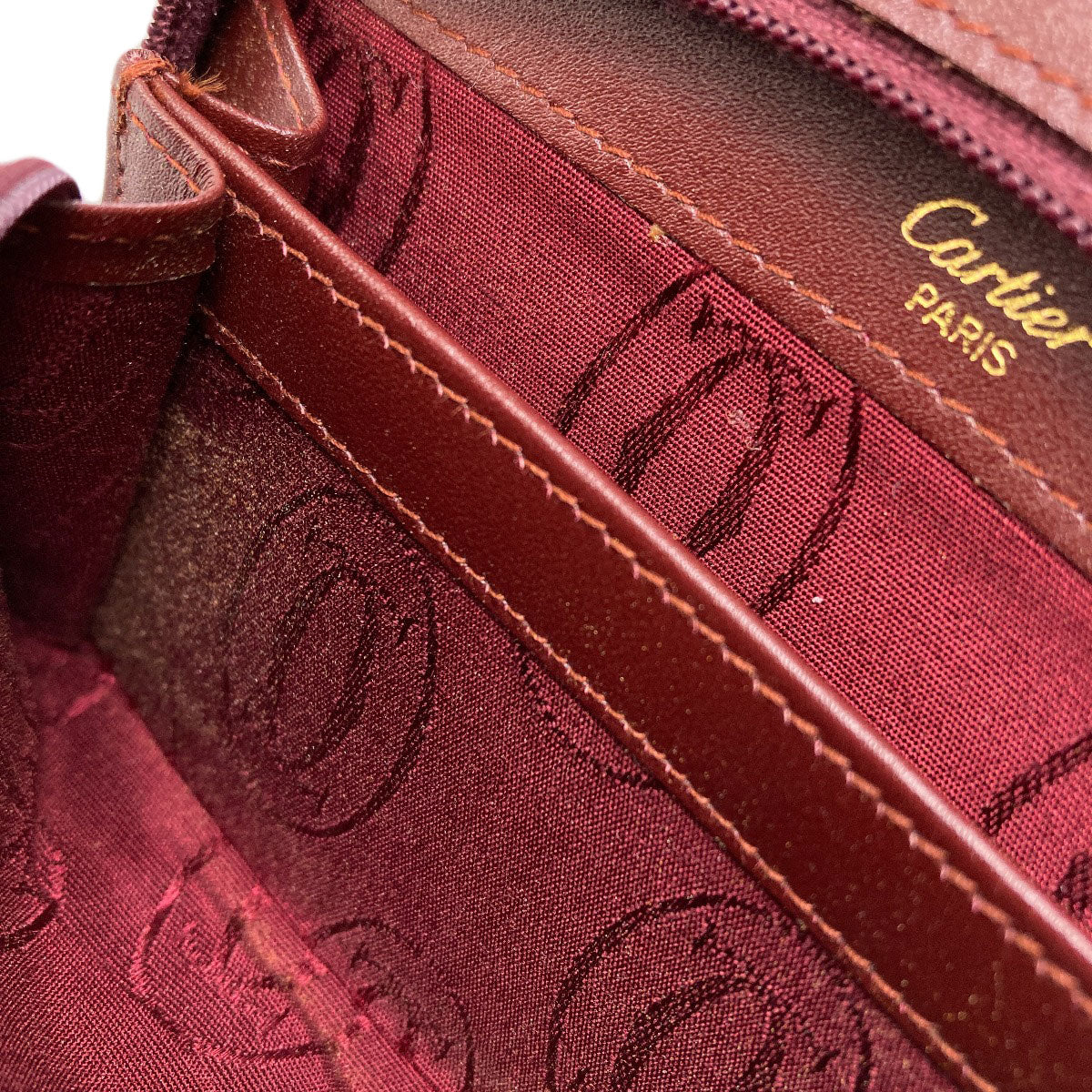 CARTIER カルティエ マストライン カードケース レザー レディース 中古