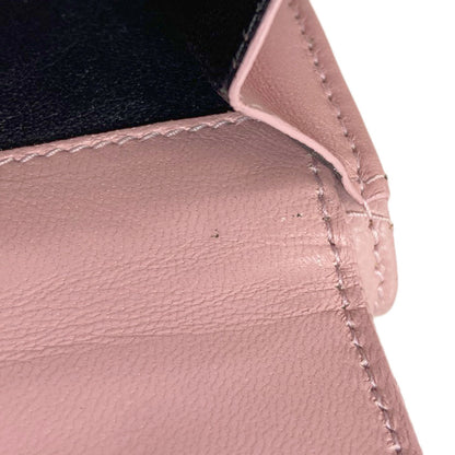 YVES SAINT LAURENT イヴ・サンローラン Vステッチ コンパクトウォレット 二つ折り財布（小銭入れあり） カーフ レディース 中古