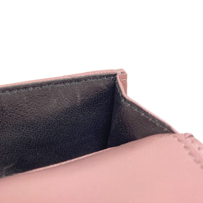 YVES SAINT LAURENT イヴ・サンローラン Vステッチ コンパクトウォレット 二つ折り財布（小銭入れあり） カーフ レディース 中古