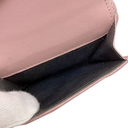 YVES SAINT LAURENT イヴ・サンローラン Vステッチ コンパクトウォレット 二つ折り財布（小銭入れあり） カーフ レディース 中古