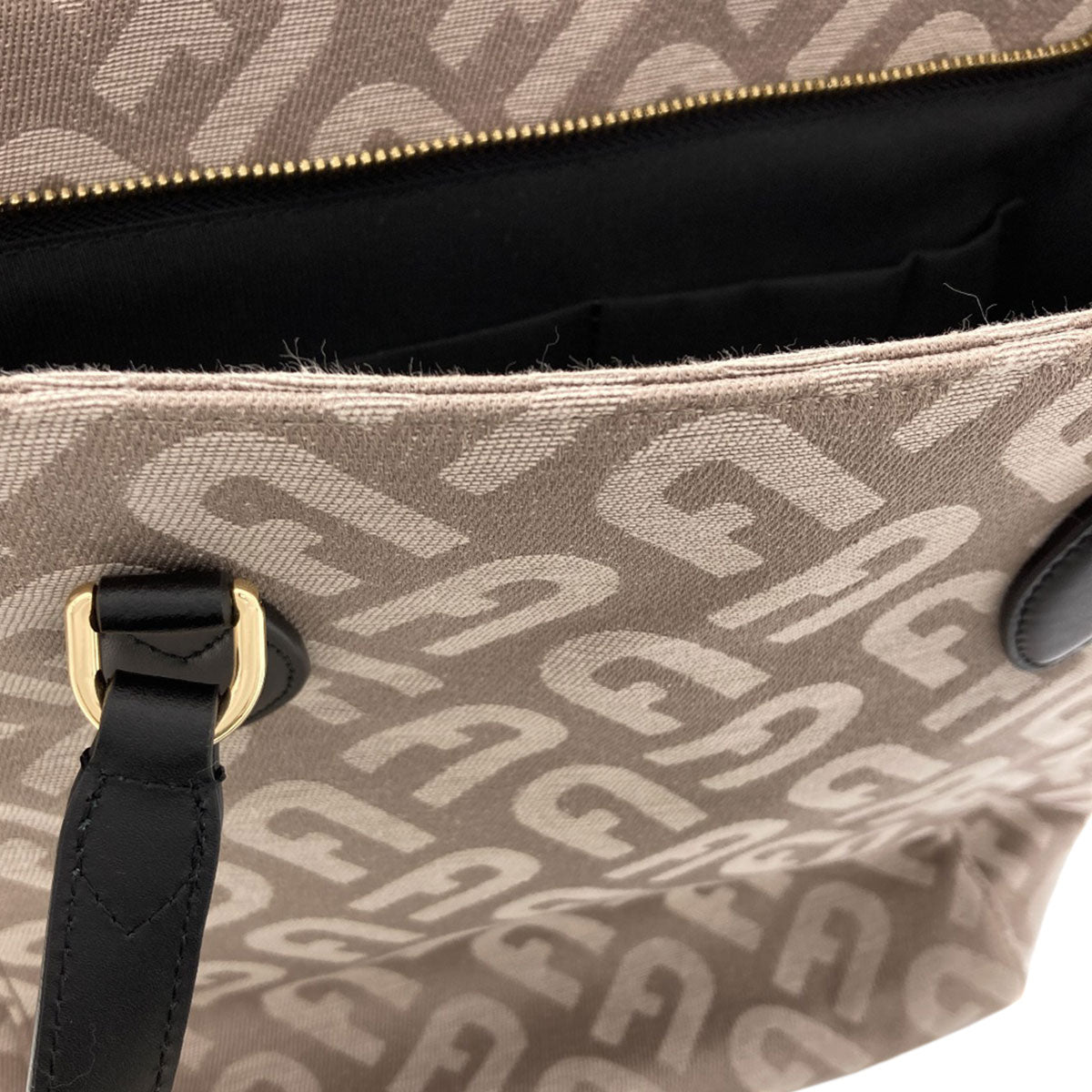 Furla フルラ アーチロゴーパターン トートバッグ キャンバス レディース 中古