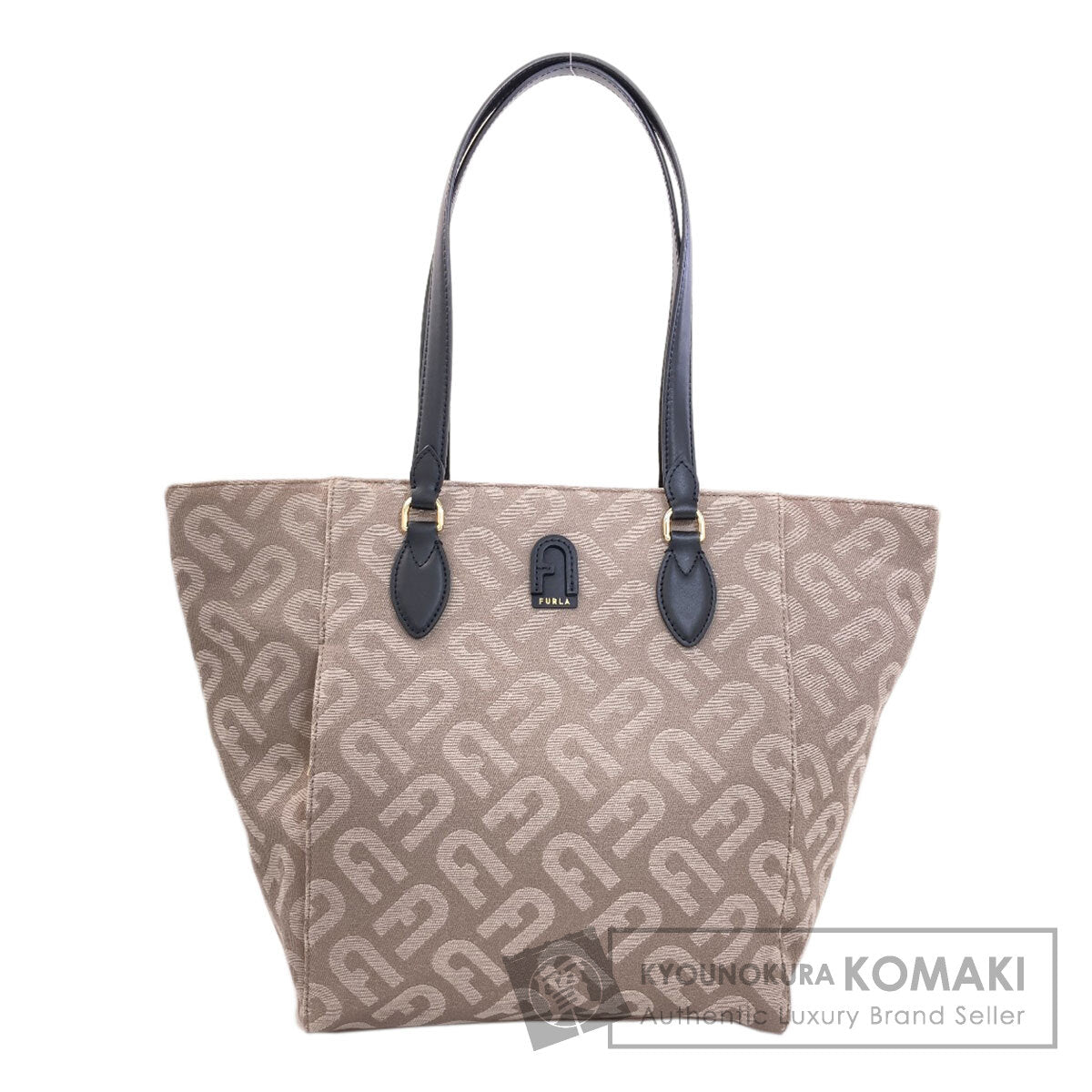 Furla フルラ アーチロゴーパターン トートバッグ キャンバス レディース 中古