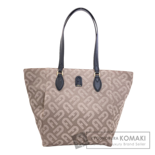 Furla フルラ アーチロゴーパターン トートバッグ キャンバス レディース 中古