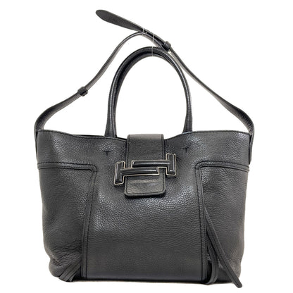 TODS トッズ ダブルT ショッピングバッグ 2WAY トートバッグ レザー レディース 中古
