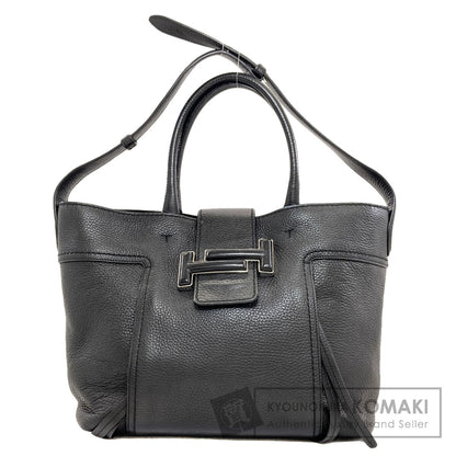TODS トッズ ダブルT ショッピングバッグ 2WAY トートバッグ レザー レディース 中古