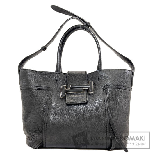 TODS トッズ ダブルT ショッピングバッグ 2WAY トートバッグ レザー レディース 中古