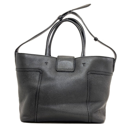 TODS トッズ ダブルT ショッピングバッグ 2WAY トートバッグ レザー レディース 中古