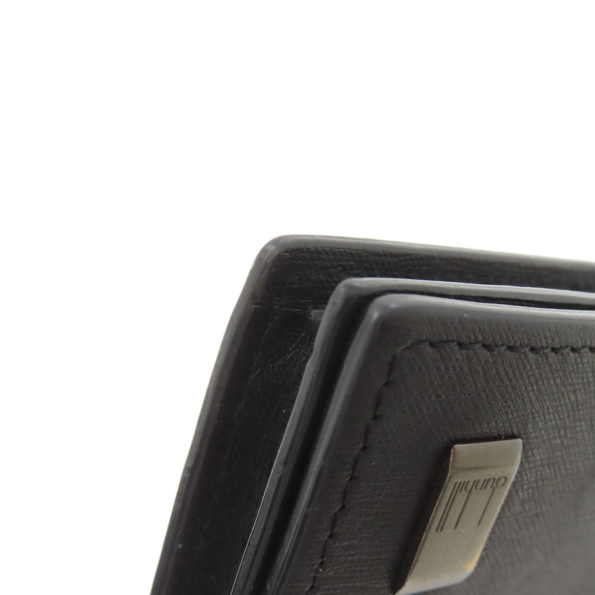 Dunhill ダンヒル ガンメタル 名刺入れ カードケース レザー レディース 中古