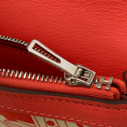 HERMES エルメス アヴェックソワ シルバー金具 二つ折り財布（小銭入れあり） シルク レディース 中古
