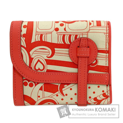 HERMES エルメス アヴェックソワ シルバー金具 二つ折り財布（小銭入れあり） シルク レディース 中古