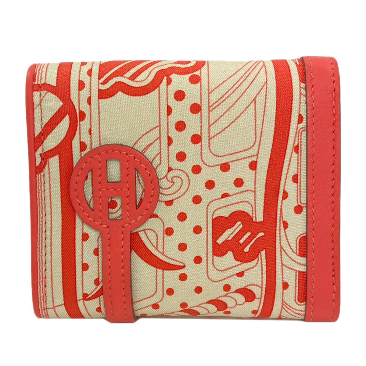 HERMES エルメス アヴェックソワ シルバー金具 二つ折り財布（小銭入れあり） シルク レディース 中古