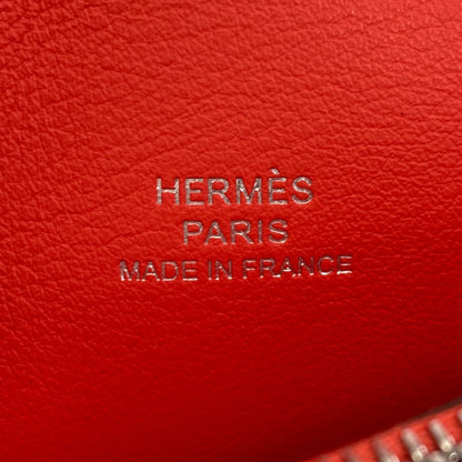 HERMES エルメス アヴェックソワ シルバー金具 二つ折り財布（小銭入れあり） シルク レディース 中古