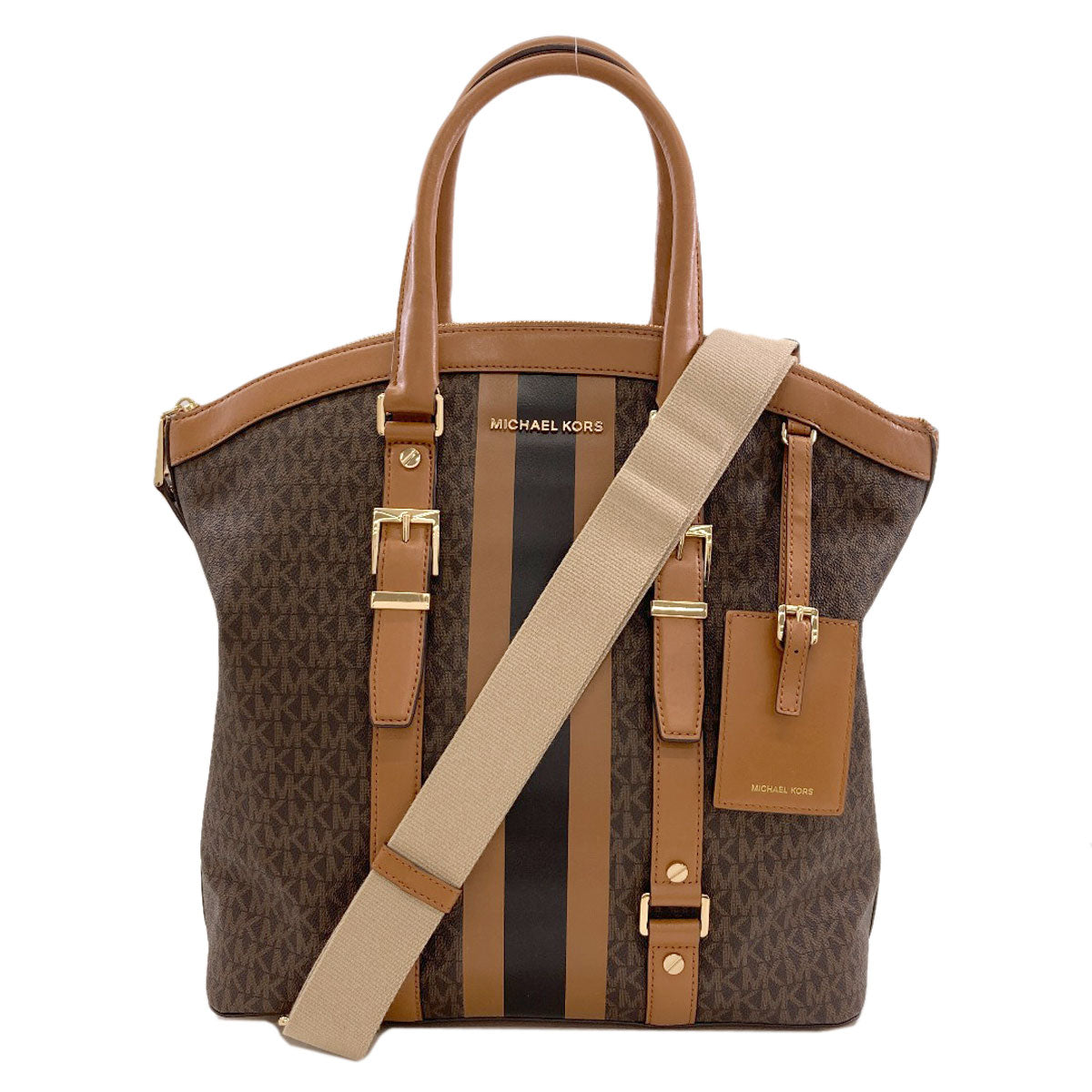 Michael Kors マイケルコース MKシグネチャー 2WAY トートバッグ PVC レディース 中古