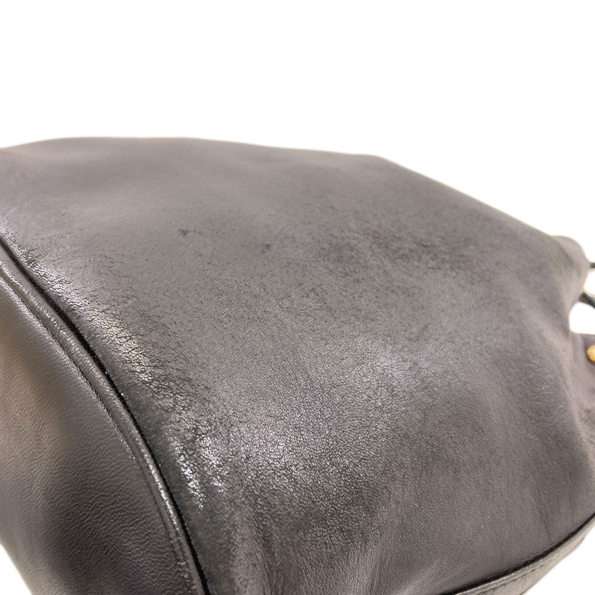 HUNTING WORLD ハンティングワールド 巾着 ロゴ ショルダーバッグ レザー レディース 中古