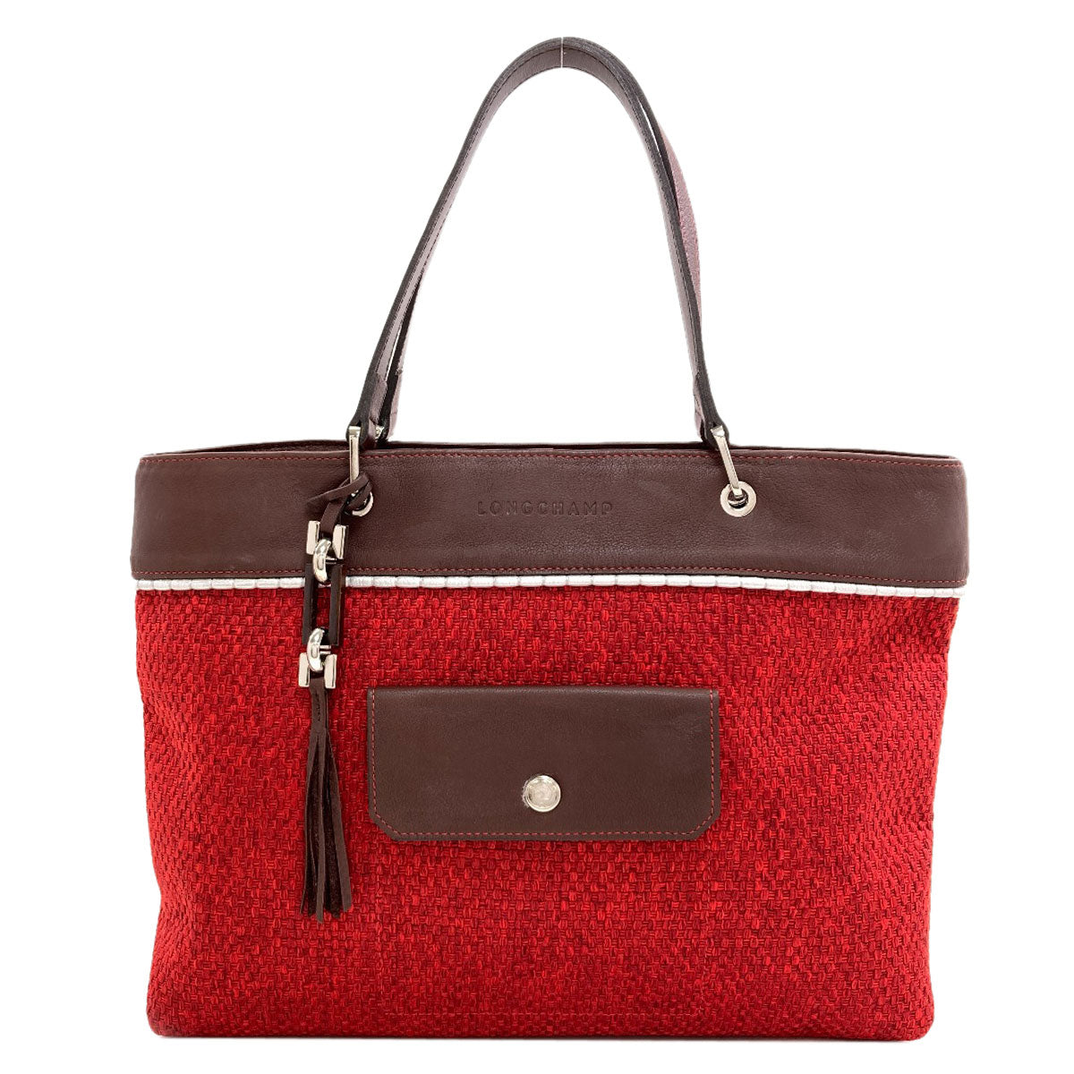 Longchamp ロンシャン ロゴ トートバッグ レザー レディース 中古