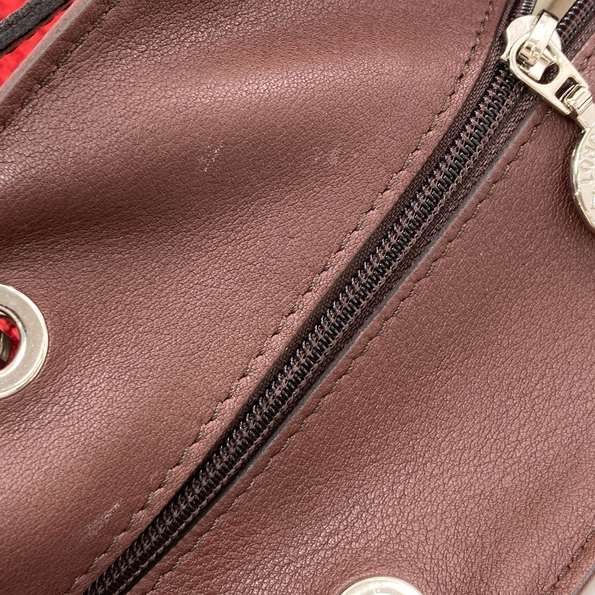 Longchamp ロンシャン ロゴ トートバッグ レザー レディース 中古