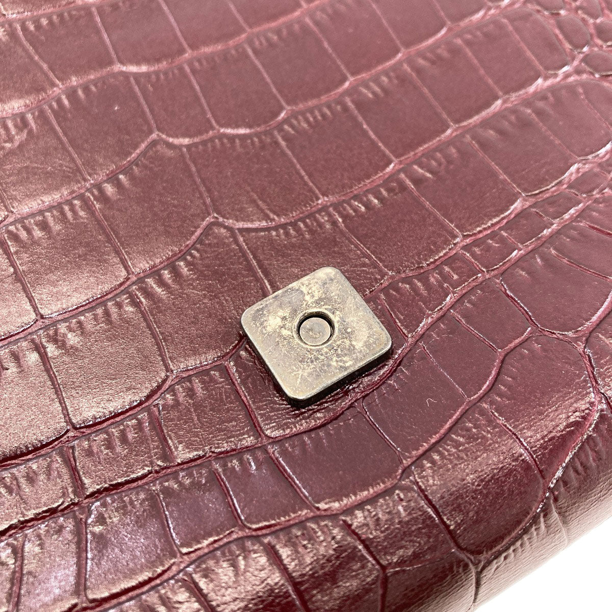 Longchamp ロンシャン 型押し ケイト・モス ショルダーバッグ レザー レディース 中古