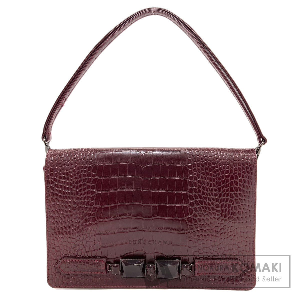 Longchamp ロンシャン 型押し ケイト・モス ショルダーバッグ レザー レディース 中古