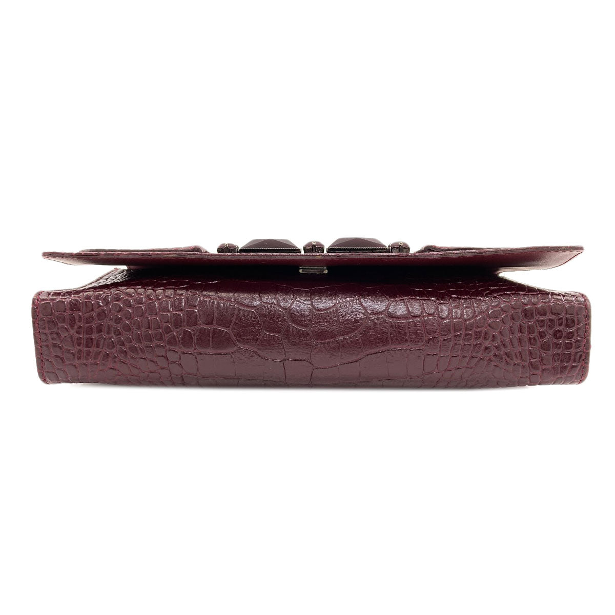 Longchamp ロンシャン 型押し ケイト・モス ショルダーバッグ レザー レディース 中古