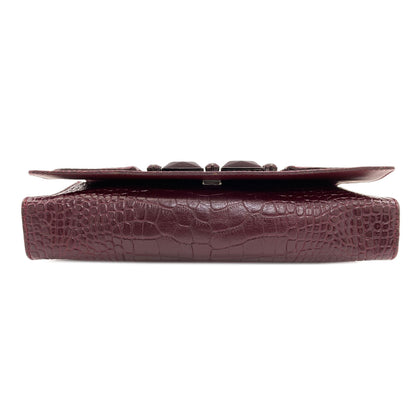 Longchamp ロンシャン 型押し ケイト・モス ショルダーバッグ レザー レディース 中古