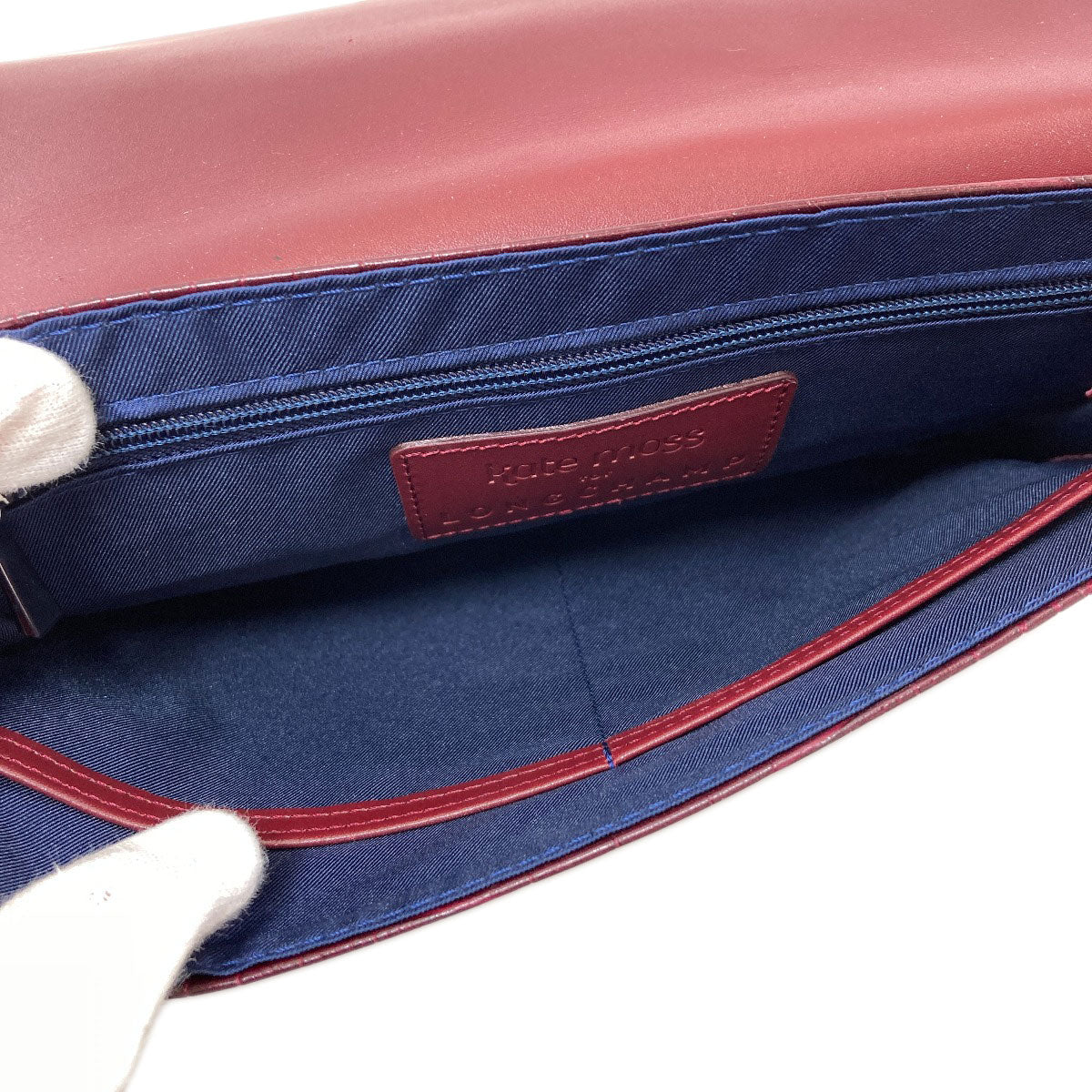 Longchamp ロンシャン 型押し ケイト・モス ショルダーバッグ レザー レディース 中古