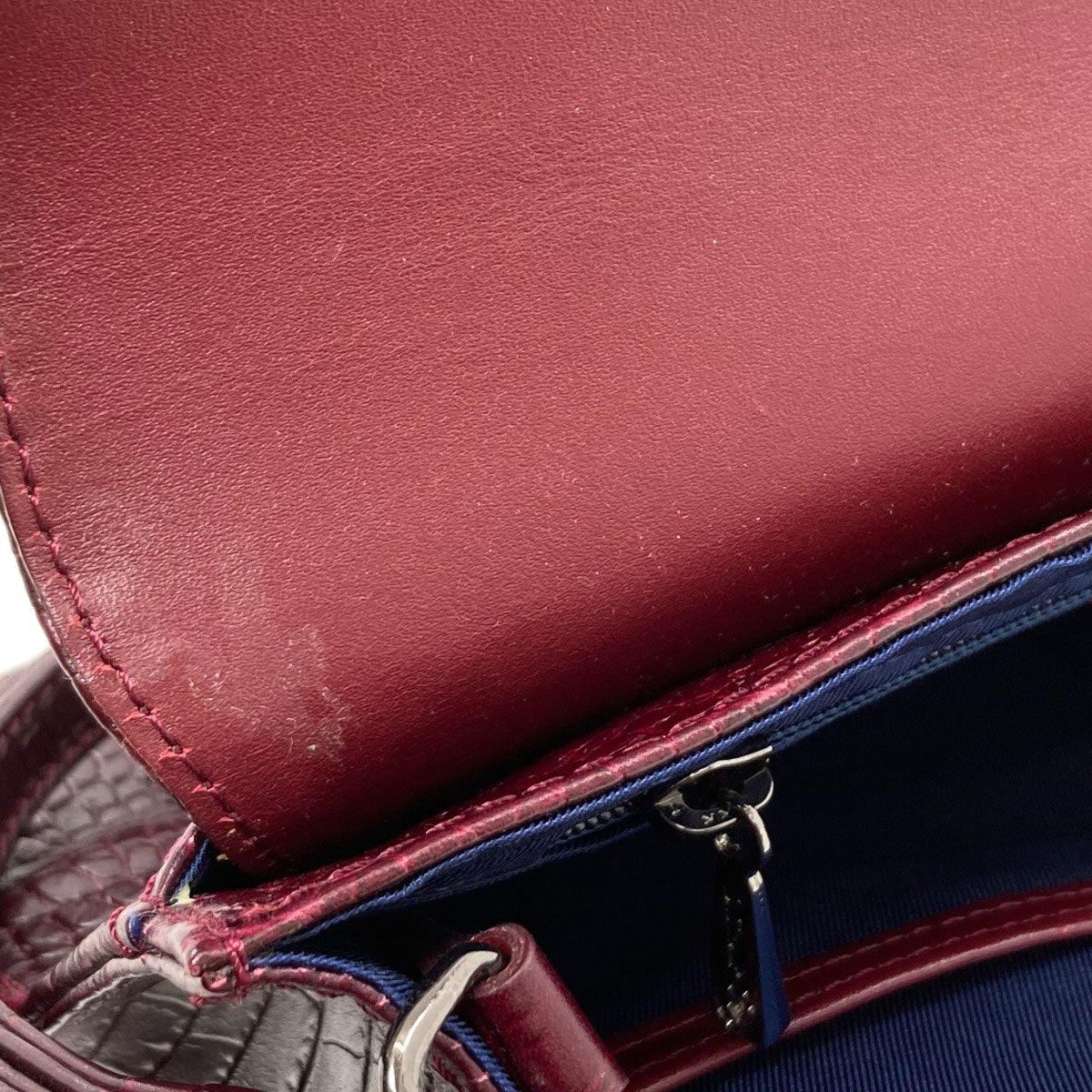 Longchamp ロンシャン 型押し ケイト・モス ショルダーバッグ レザー レディース 中古