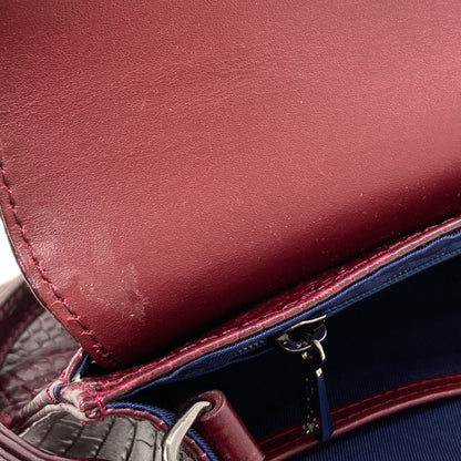 Longchamp ロンシャン 型押し ケイト・モス ショルダーバッグ レザー レディース 中古