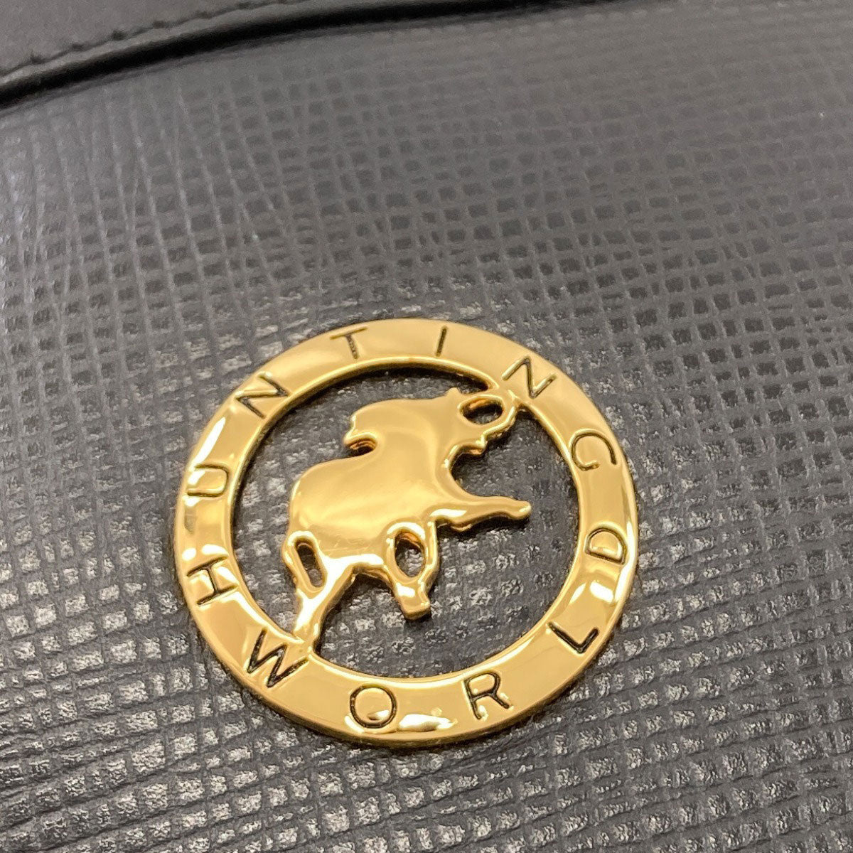 HUNTING WORLD ハンティングワールド ロゴ ハンドバッグ レザー レディース 中古