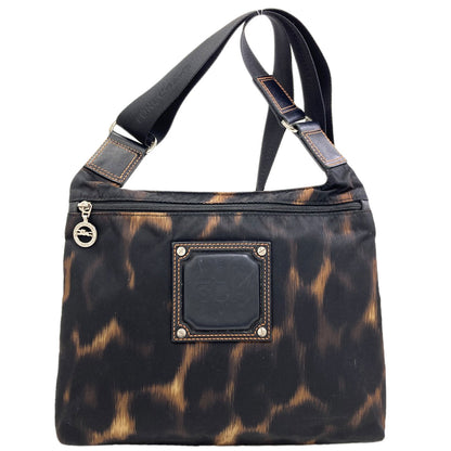 Longchamp ロンシャン レオパード柄 ショルダーバッグ ナイロンキャンバス レディース 中古