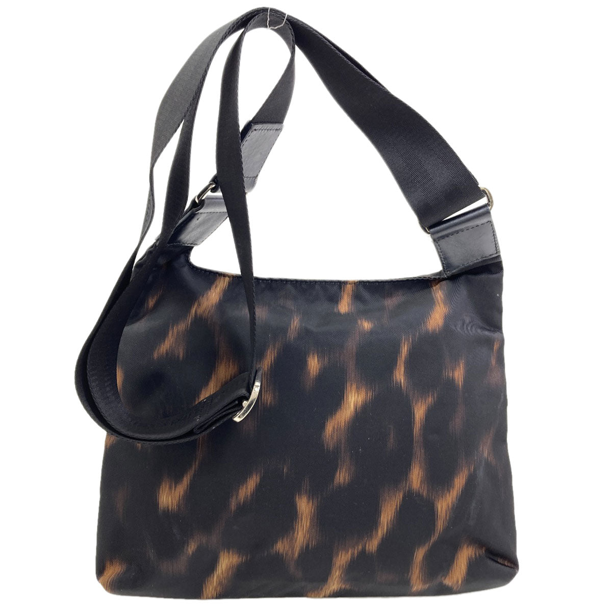 Longchamp ロンシャン レオパード柄 ショルダーバッグ ナイロンキャンバス レディース 中古