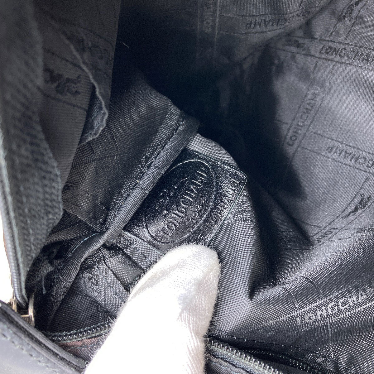Longchamp ロンシャン レオパード柄 ショルダーバッグ ナイロンキャンバス レディース 中古