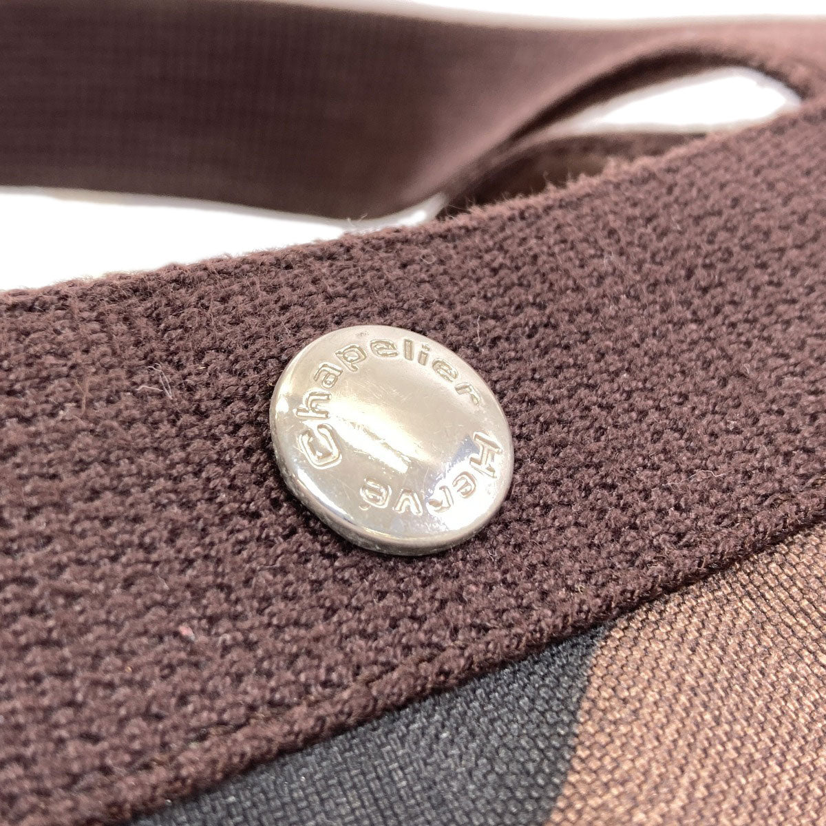 Herve Chapelier エルベ・シャプリエ 舟形トート カモフラージュ柄 ハンドバッグ キャンバス レディース 中古