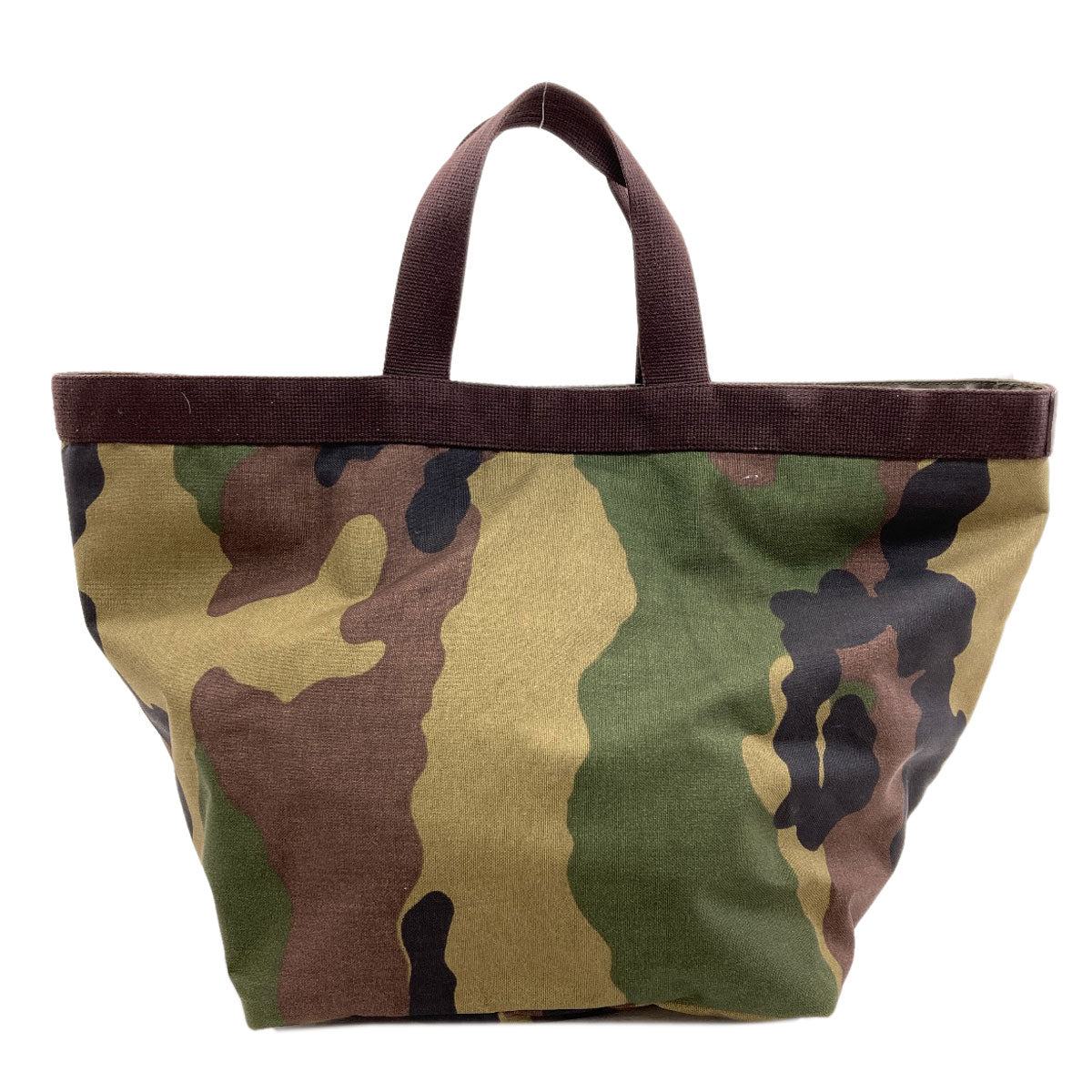 Herve Chapelier エルベ・シャプリエ 舟形トート カモフラージュ柄 ハンドバッグ キャンバス レディース 中古