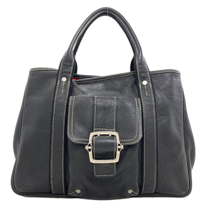 Longchamp ロンシャン ロゴ ハンドバッグ レザー レディース 中古