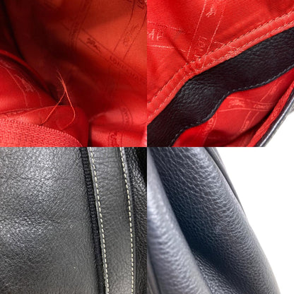Longchamp ロンシャン ロゴ ハンドバッグ レザー レディース 中古