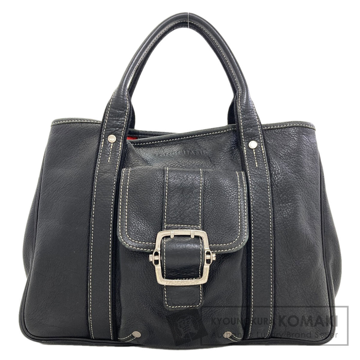 Longchamp ロンシャン ロゴ ハンドバッグ レザー レディース 中古