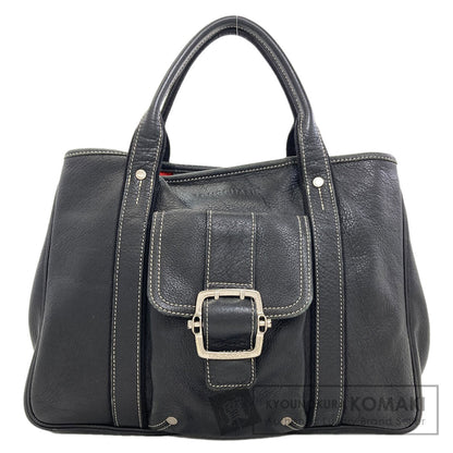 Longchamp ロンシャン ロゴ ハンドバッグ レザー レディース 中古