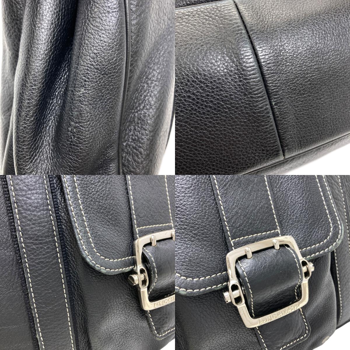 Longchamp ロンシャン ロゴ ハンドバッグ レザー レディース 中古