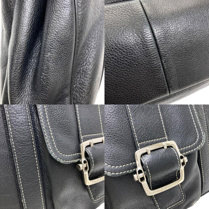 Longchamp ロンシャン ロゴ ハンドバッグ レザー レディース 中古