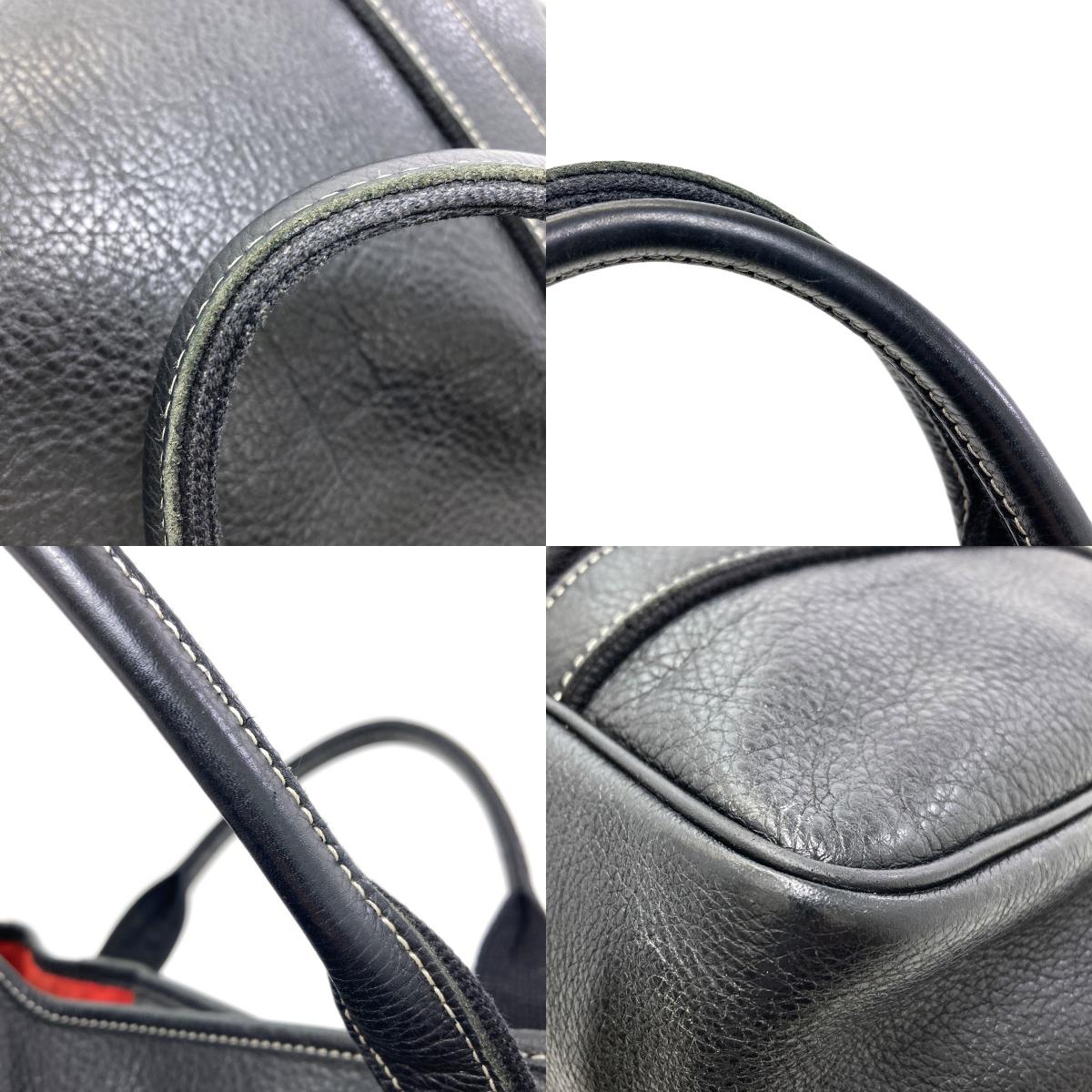 Longchamp ロンシャン ロゴ ハンドバッグ レザー レディース 中古