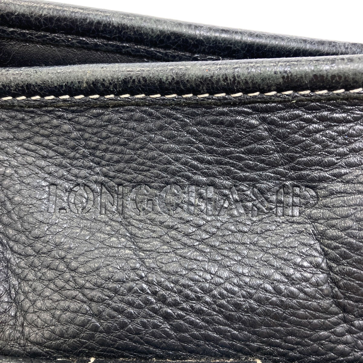 Longchamp ロンシャン ロゴ ハンドバッグ レザー レディース 中古